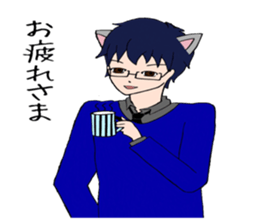 Dog and cat -based men's sticker #10714799