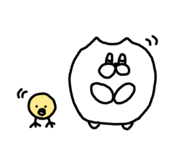 Leisurely life of cat and chick. sticker #10716043