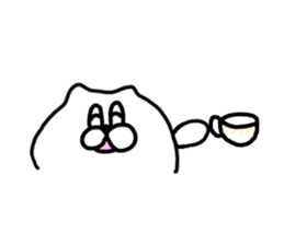 Leisurely life of cat and chick. sticker #10716064