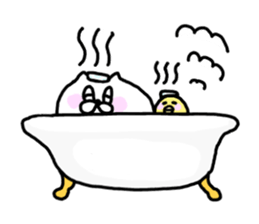 Leisurely life of cat and chick. sticker #10716072