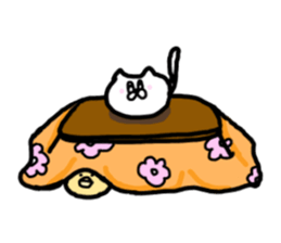 Leisurely life of cat and chick. sticker #10716076