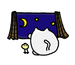 Leisurely life of cat and chick. sticker #10716077