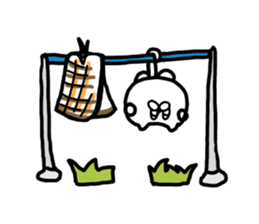 Leisurely life of cat and chick. sticker #10716079