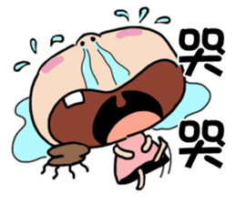 cute girl and dog sticker #10722791