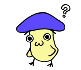 Birds mushrooms sticker #10728084