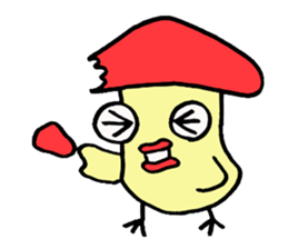 Birds mushrooms sticker #10728085