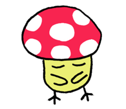 Birds mushrooms sticker #10728091