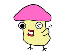 Birds mushrooms sticker #10728110