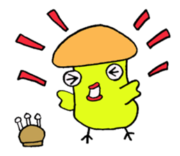 Birds mushrooms sticker #10728112