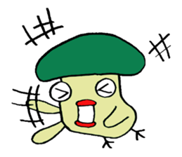 Birds mushrooms sticker #10728114