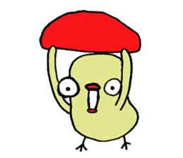 Birds mushrooms sticker #10728116