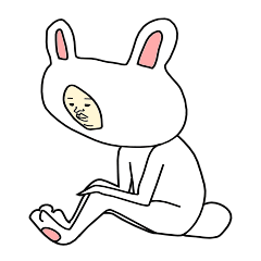 man in animal suit 3 - rabbit version