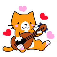 Sticker of healing cat 2