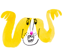 funny yellow dog sticker #10733290