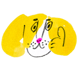 funny yellow dog sticker #10733296
