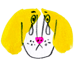 funny yellow dog sticker #10733311