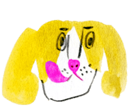 funny yellow dog sticker #10733314