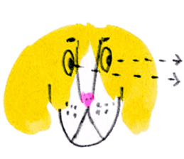 funny yellow dog sticker #10733318