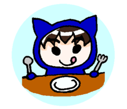 Rabbit and Cat's animal suit sticker #10735053