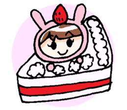 Rabbit and Cat's animal suit sticker #10735058