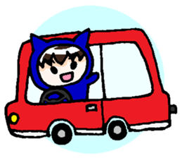 Rabbit and Cat's animal suit sticker #10735061