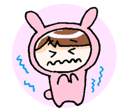 Rabbit and Cat's animal suit sticker #10735064