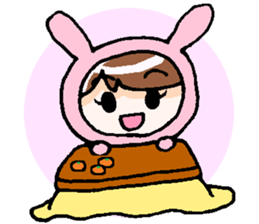 Rabbit and Cat's animal suit sticker #10735065