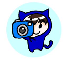 Rabbit and Cat's animal suit sticker #10735078