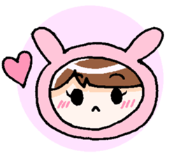 Rabbit and Cat's animal suit sticker #10735080