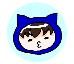 Rabbit and Cat's animal suit sticker #10735085