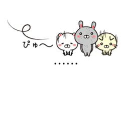 Rabbit and fun animals balloon sticker #10735740