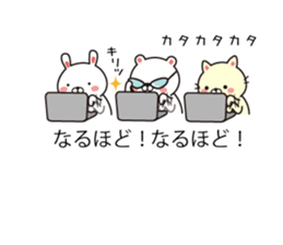 Rabbit and fun animals balloon sticker #10735758