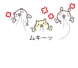 Rabbit and fun animals balloon sticker #10735764