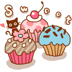 PINK&BLUE cute motif sticker