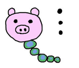 Pig caterpillar sticker #10736344