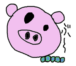 Pig caterpillar sticker #10736355