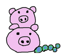 Pig caterpillar sticker #10736361