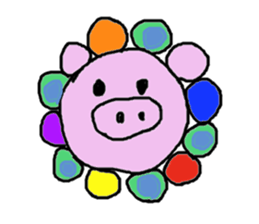 Pig caterpillar sticker #10736365