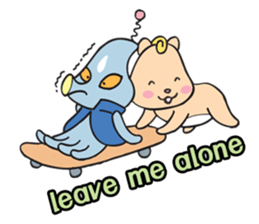 alien squid and squirrel friends sticker #10738331