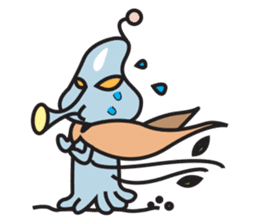 alien squid and squirrel friends sticker #10738332