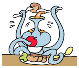 alien squid and squirrel friends sticker #10738340