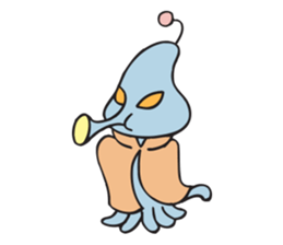 alien squid and squirrel friends sticker #10738349