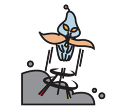 alien squid and squirrel friends sticker #10738358