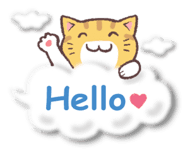 Cat riding a cloud (English) sticker #10740689