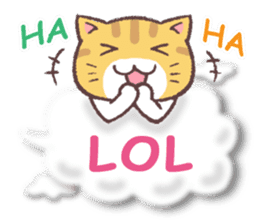 Cat riding a cloud (English) sticker #10740692