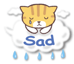 Cat riding a cloud (English) sticker #10740693