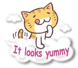 Cat riding a cloud (English) sticker #10740701