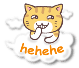 Cat riding a cloud (English) sticker #10740704