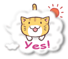 Cat riding a cloud (English) sticker #10740706