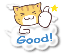 Cat riding a cloud (English) sticker #10740707